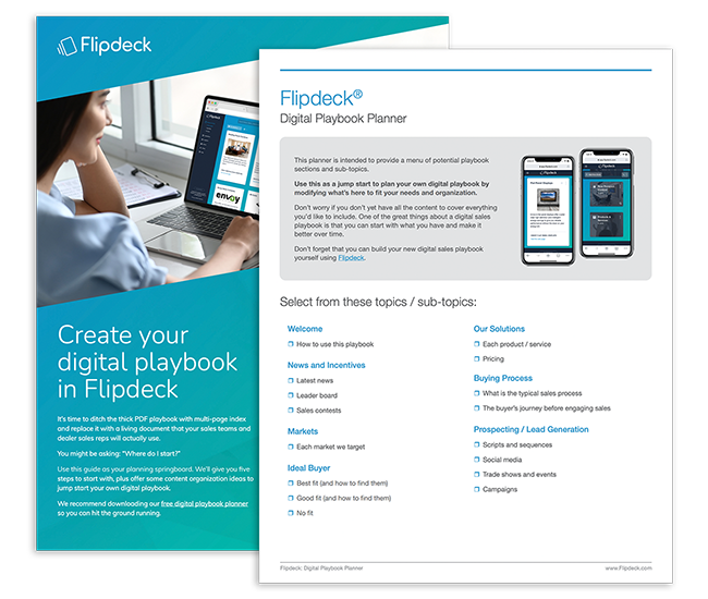 Flipdeck digital sales playbook template